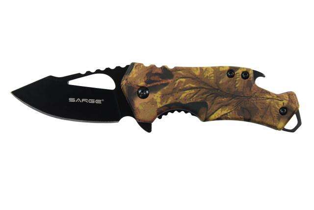 Knives Sarge Knives Ready Series SARGE CAMO FUSE - KNIFE & BOTTLE OPENER • Model: Ready Series